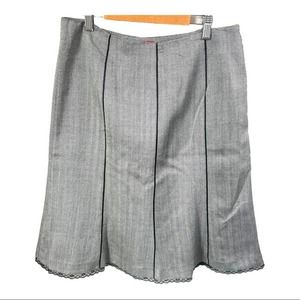 OSCAR by OSCAR DE LA RENTA Gray Herringbone Skirt